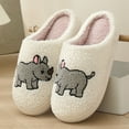 thumbnail image 2 of Gaexia Women's Fuzzy Slippers Cozy Cat Print Open Toe Flat Slides Indoor Home Footwear Comfortable Winter Fall Soft Warm, 2 of 6