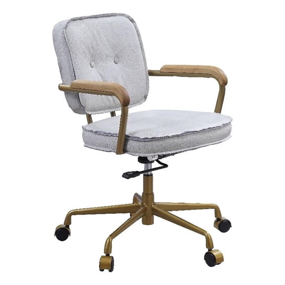 93172 - Office Chair, Vintage White Top Grain Leather - Siecross