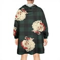 thumbnail image 2 of Wearable Oversized Blanket,Green and Black Christmas Plaid Santa Pattern Wearable Blanket Hoodie for Adults,Cozy Hooded Blankets with Super Pockets,Super Warm Fuzzy Pullover for Women & Men, 2 of 6