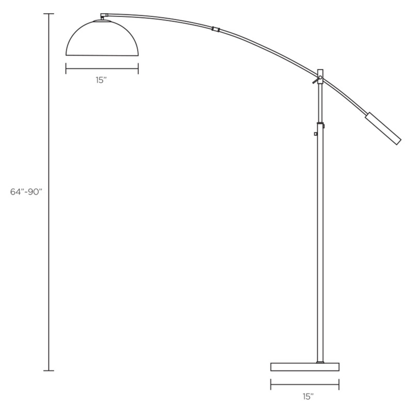 Adesso Outreach Satin Steel Arc Floor Lamp