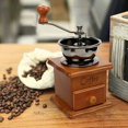 thumbnail image 2 of Molinillo de café manual retro de madera marrón con manivela portátil, diseño antiguo, para café expreso, granos de café, acero inoxidable., 2 of 5