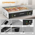 thumbnail image 6 of ROVSUN 30" Electric Countertop Flat Top Griddle, 3000W Electric Griddle, Teppanyaki Grill Stainless Steel with Adjustable Temperature Control 122°F-572°F for Home Restaurant Commercial, 6 of 8