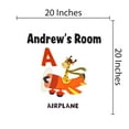 thumbnail image 3 of ANIMALS - Removable Kids Nursery Bedroom Giraffe Plane Pilot Decoration Tall Safari Animal Design Easy To Apply Vinyl Wall Decal Sticker - Home Living Room Personalized Name Wall 20" x 20", 3 of 3