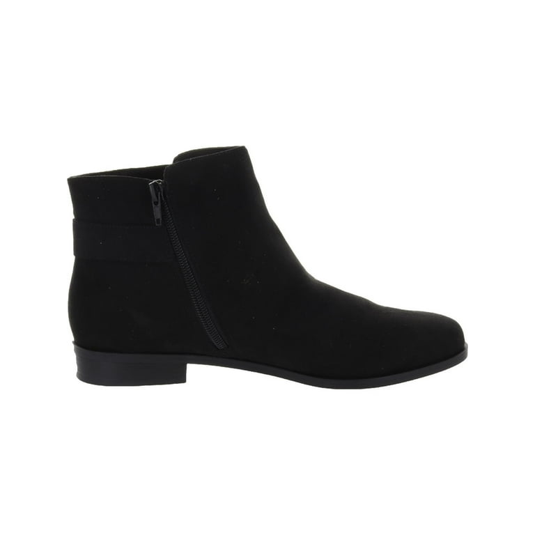 Alfani Womens Black O Ring Detail Comfort Avvia Round Toe Block Heel Zip up Leather Booties 8 m Adult Female Walmart
