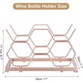 thumbnail image 2 of Portabotellas de sobremesa para hasta 5 botellas estándar, botellero hexagonal independiente para mueble bar o bodega, color rosa, 2 of 4