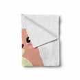 thumbnail image 2 of Anime Soft Flannel Fleece Throw Blanket, Beaver Cartoon in Kawaii Style Funny Character for Children, Cozy Plush for Indoor and Outdoor Use, 60" x 80", Pale Coral and Cream, by Ambesonne, 2 of 6