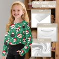 thumbnail image 6 of COEQINE Back to School Crop Top for Girls, Cute Fall Winter Long Sleeve Sweatshirt, Comfy Casual Crewneck Pullover for School Age 5-6, Christmas Cat Green, 6 of 7