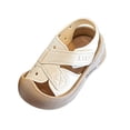 thumbnail image 4 of (0-4.5Years) Boys Girls Closed Toe Sandals Soft Sole Anti-Collision Summer Non-Slip Beach First Walker Shoes for Toddler Kids White 10 Little Kids(29), 4 of 8