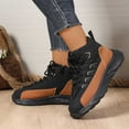thumbnail image 3 of Athletic Shoes for Women Fashion Platform High Top Sneakers Comfortable Lace Up Leather Casual Athletic Shoes Pu 37 Size, 3 of 5