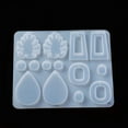 thumbnail image 3 of 1pc DIY Pendant Earring Silicone Molds Resin Casting Molds For DIY UV Resin Epoxy Resin Jewelry Making Mixed Shape White 116.5x136.5x6mm Hole: 1.5mm and 1mm, 3 of 5