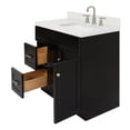 thumbnail image 5 of ARIEL Hamlet 36" Black Bathroom Vanity, 1.5" Edge Carrara Quartz Countertop & Splash, Right Rectangular Sink, 2 Soft-Closing Doors, 2 Full Extension Drawers, Built in Toe Kick, Brushed Nickel, 5 of 9