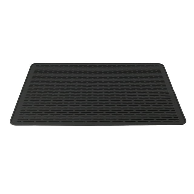 Dish Drying Mat, High Edges and Waterproof Bottom Silicone Dish Pad Foldable Space Saving Dish Rack Mat for Stovetops Kitchen Countertops and Under Sink