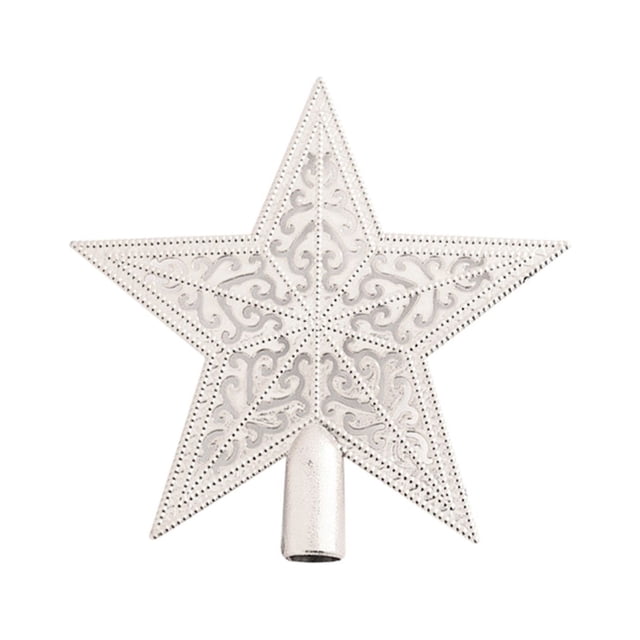 WIFKLSIIPG 5.9 inch Flat Star Tree Topper Gold Christmas Decoration Glittered Tree-top Star Gold Glitter Christmas Tree Decoration