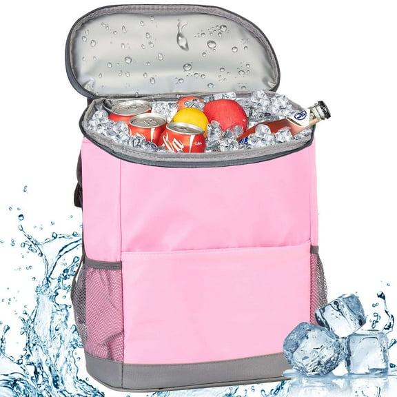 BadPiggies Insulated Cooler Backpack Leak Proof Thermal Bag 12h Hot/Cold Retention Outdoor Picnic Travel Bag (Pink)