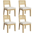 thumbnail image 6 of TacleeKii 4 Pack Rattan Dining Chairs, Armless Kitchen Side Chairs with Padded Seat, for Dining Room, Natural, 6 of 6