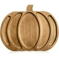 thumbnail image 2 of Halloween Serving Tray Wooden Pumpkin Shape Snack Board - Party Platter for Candy, Fruit, Cheese, Appetizers with Multi Compartments - Thanksgiving Fall Decor Dining Dish (1PC), 2 of 7