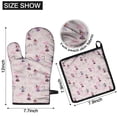 thumbnail image 6 of Light Pink Fairy Pattern Kitchen Oven Mitt and Pot Holder Sets 2 Pcs for Baking, Cooking and Grilling, Heat Resistant Up To 392 °F, 6 of 7