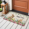 thumbnail image 5 of Rectangle Area Rug 2x3ft, Farmhouse Rabbit Retro Linen Non-Slip Non-Shedding Floor Mat, Easter Green Leaf Spring Flower Washable Sturdy Carpet for Living Room Bedroom Home Decor, 5 of 9