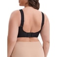 thumbnail image 3 of INSPIRE CHIC Women's Mesh Plunge Wirefree Full Coverage Bras Wide Straps Seamless Lightweight Soft Breathable Bra S Black, 3 of 4