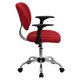 thumbnail image 2 of Silla de Oficina Operativa Flash Furniture Giratoria Acolchada de Malla Roja, 2 of 2