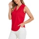 thumbnail image 4 of INSPIRAR CHIC Blusas de Trabajo de Cuello en V Sin Mangas con Pliegues Frontales para Mujeres XL Rojas, 4 of 5