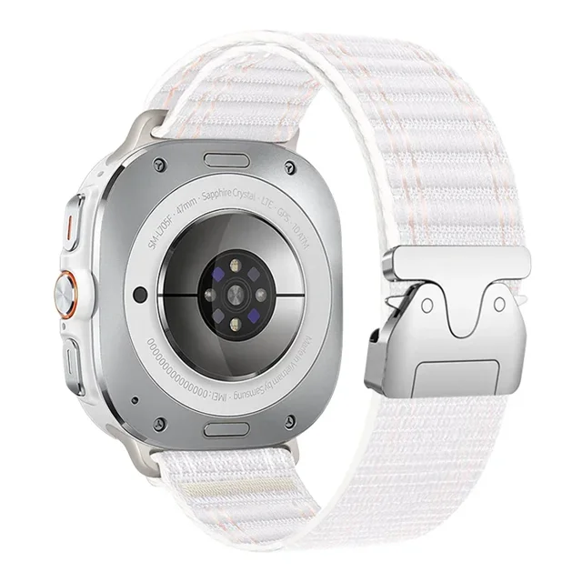 Bracelet de Sport en Nylon pour Samsung Galaxy Watch 7 Ultra 47mm Boucle Réglable Bracelet pour Galaxy Watch 7 Ultra Bracelet Correa Blanc Galaxy 7 Ultra 47mm