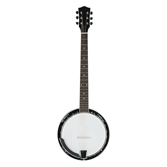Tcbosik 6 String Banjo, 38 inch Banjo Guitar, Beginner Banjitar for Music Lovers, White & Dark Golden