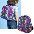 thumbnail image 5 of Mochila escolar de gran capacidad con dibujos animados lindos para niños (púrpura), 5 of 5