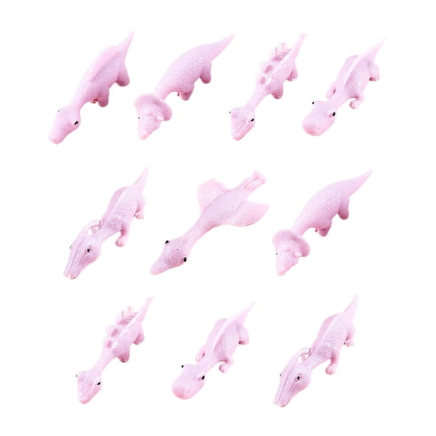 10 piezas de dinosaurios de goma para rellenar bolsas de fiesta, juegos de vuelo Violeta