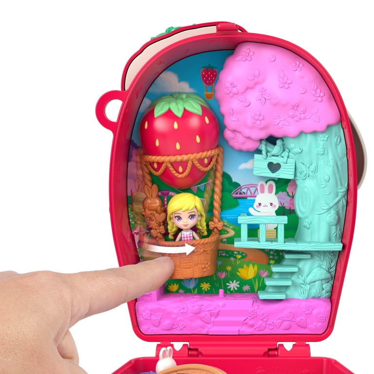 Polly Pocket Picnic Bunny Compact Playset with 1 Micro Doll and