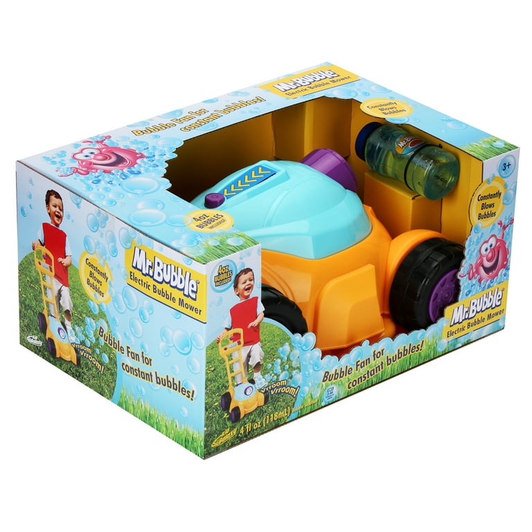 Kid Galaxy non stop fun motorized battery operated bubble mower with 4 ounce premium bubble solution for kids at age 3 and up