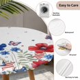 thumbnail image 3 of Blue Red Spring Floral Round Tablecloth for 36-44 Inch Tables,Fitted Table Cover with Elastic Edge,Pastoral Flowers Butterflies Watercolor Waterproof Outdoor Table Cloth Protector for Patio Dinner, 3 of 9