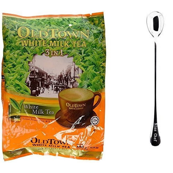 NineChef Bundle - Old Town White Coffee (3 In 1 White Milk Tea 1 Bag)  1 NineChef Coffee Spoon