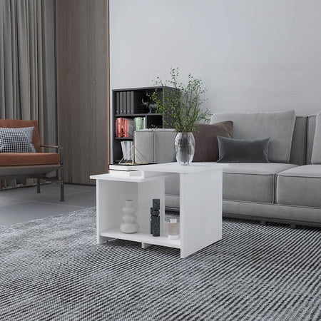 FM Furniture Naco Coffee Table|Geometric Design, Open Storage|16.6"(H) x 23.6"(W) x 17.7"(D)