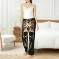 thumbnail image 4 of Rateoe Metal Style Horned Skull Pattern Women’s Ultra-Soft Comfy Pajama Lounge Pants Sleepwear,Comfortable Lounge Wear,lightweight Pajamas, Casual Home Wear-Medium, 4 of 6