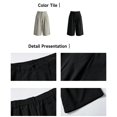 thumbnail image 5 of Migroa Men's Baggy Wide Leg Casual Shorts Mens Capri Pants Men’S Linen Pants Pleated Dress Business Elastic Waist Summer Shorts with Pockets Black L, 5 of 6