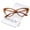 Brown / Clear, variant on zeroUV Female Retro High Sitting Temples Clear Lens Exaggerated Cat Eye Glasses 55mm (Black / Clear) - 55mm