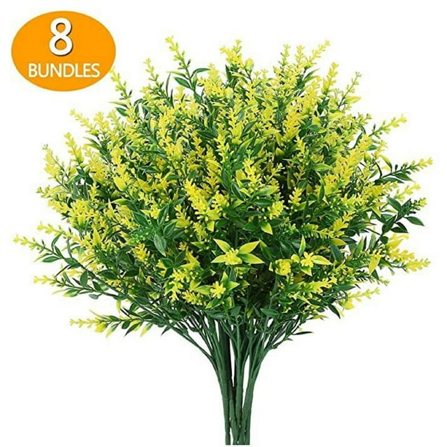 8 Faisceaux de Fleurs Artificielles de Lavande Fleurs d'Extérieur pour la Décoration Uv Résistant