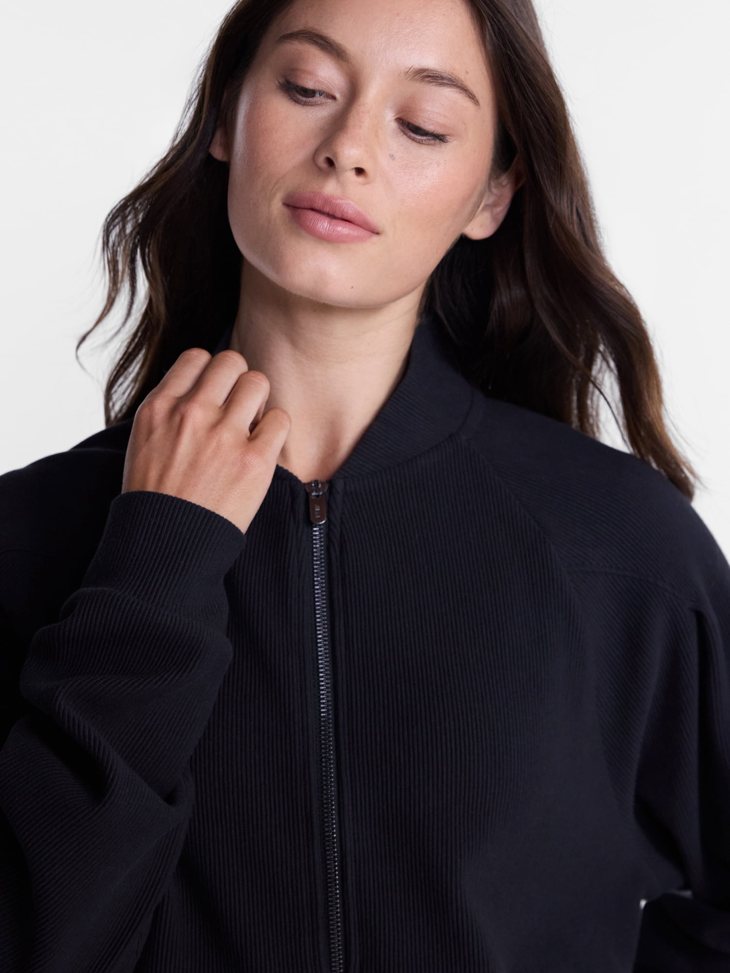 Avia Women's and Women's Plus Ottoman Full Zip Bomber Jacket, Sizes XS-4X