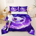 thumbnail image 2 of Castle Fairy Abstract Soccer Full Size Comforter Sets 3-Piece, Purple Starry Sky Bedding Comforter Set,1 Comforter and 2 Pillowcases, 2 of 6