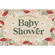 Mushroom Baby Shower Decorations, Mushroom Baby Shower Backdrop Banner Photo Photography Background 5 * 3ft for Fairy Forest Wonderland Party Supplies
