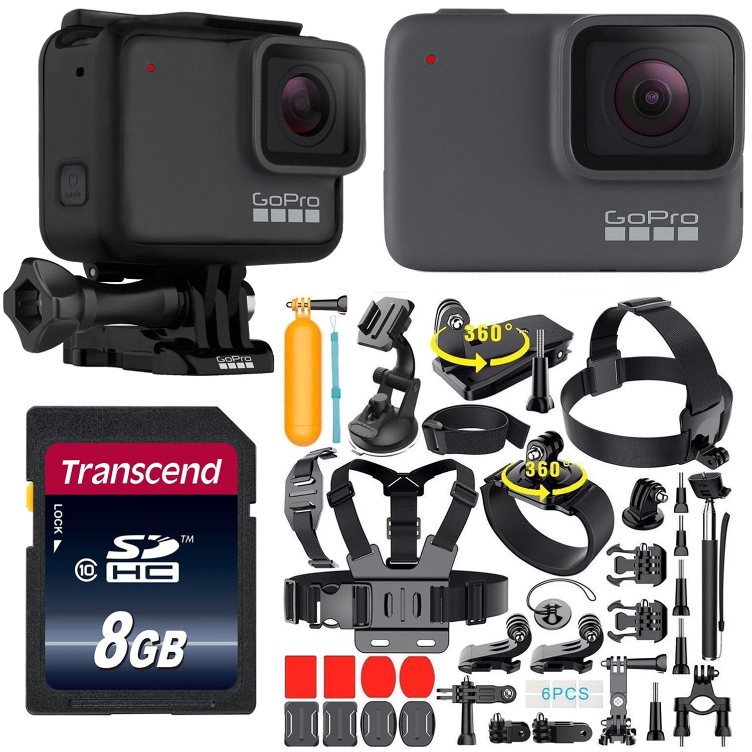GoPro Camera HERO7, Silver E-Commerce Package - With Accessories Kit (Refurbished) Walmart.com