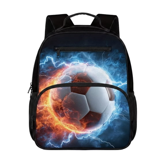 KUIFORTI Football Lighting Boys Backpack Kids School Bag Lightweight Comfortable Adjustable Straps Multiple Storage Pockets for Preschool Kindergarten Back to School Supplies