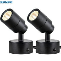SUNVIE 2 Pack LED Spotlights Indoor, 3W Up Light Floor Lamps, 3000K Accent Lighting with Foot Switch