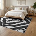 thumbnail image 3 of ODIKA Beast Streetwear Bold Gothic Cross Motif Dorm Guys Skull Graphic Refined for Queen Size Bedroom, Under Bed, Master , Foldable Easy Care, 3 of 7