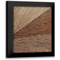Brown, Denise 19x24 Black Modern Framed Museum Art Print Titled - Geometric Wood Panel 1