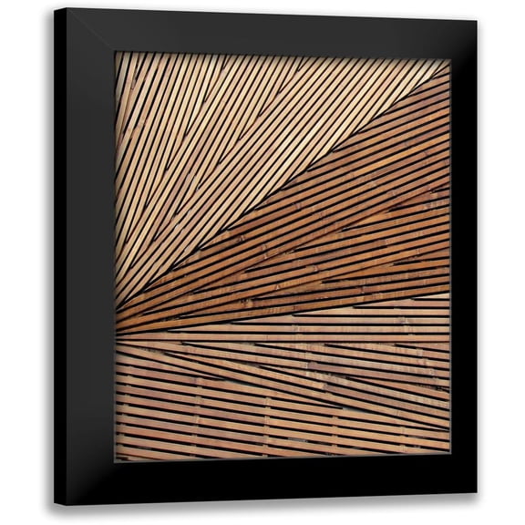 Brown, Denise 12x14 Black Modern Framed Museum Art Print Titled - Geometric Wood Panel 1