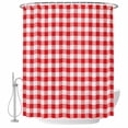 thumbnail image 2 of Red White Plaid Waterproof Fabric Shower Curtain,Modern Farmhouse Buffalo Check Gingham Waterproof Fabric Shower Curtain for Bathroom Curtains Bathtubs Shower Curtains with 12 Hooks Standard 60x72, 2 of 8