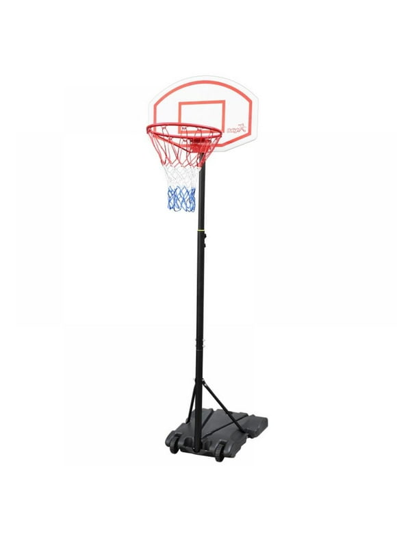 Patgoal Court Height Adjustable Portable Basketball System, 29 Inch Hdpe Portable Basketball Hoop Goal Outdoor， Height Adjusts 5.5 to 7 Feet， 40 Lbs