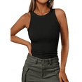 thumbnail image 4 of 2pcs Ladies Solid Color Ribbed Tank Top | Casual Sleeveless Slim Fit Base Layer for Summer, 4 of 7